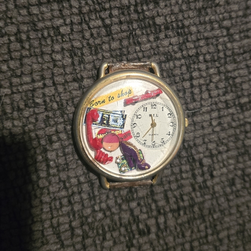 W.Y.L. | Vintage "Born to Shop" Shadow Box Watch